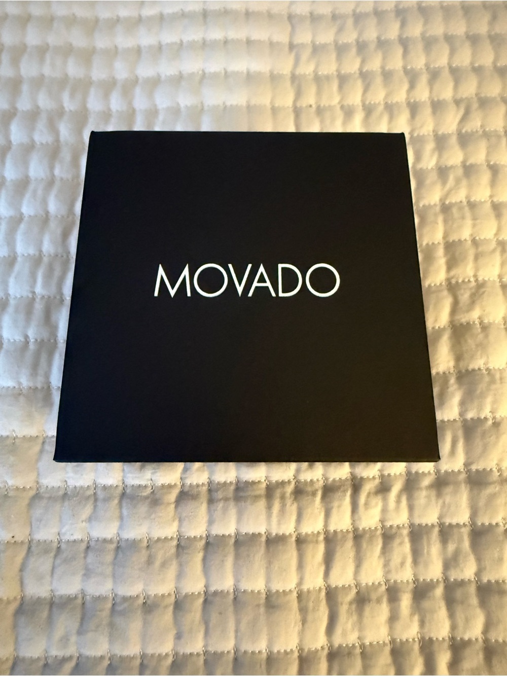 Movado Museum Black Stainless Steel Watch Back with Black Leather Strap - Picture 6 of 6